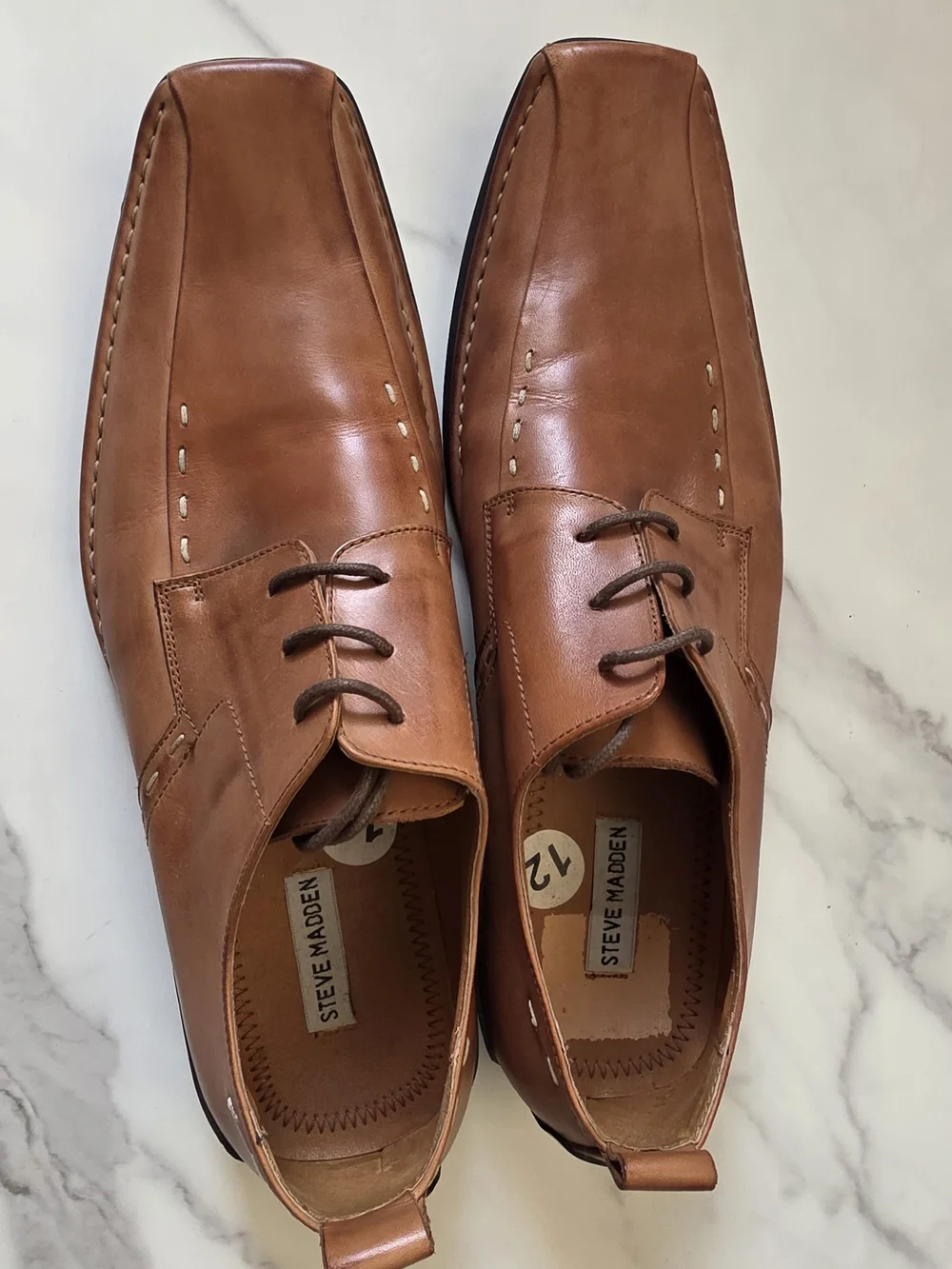LIKE NEW- STEVE MADDEN 💯 LEATHER OXFORDS- SZ 12